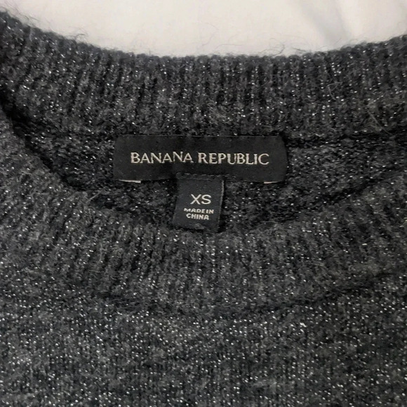 Banana Republic Fluffy Metallic Crewneck Sweater, Color Dark Charcoal Size XS - Picture 10 of 11